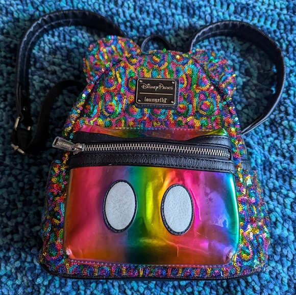 Disney Parks Rainbow Sequins Mini Back Pack - Picture 1 of 15